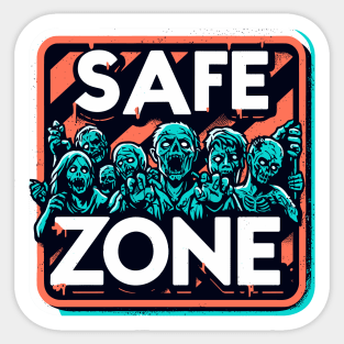 Zombie apocalypse Safe zone Retro Sticker